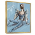 thumbnail image 3 of Designart 'Stylish Beautiful Woman Wearing Medical Mask' Traditional Framed Canvas Wall Art Print, 3 of 5