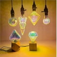 thumbnail image 6 of 3D Firework Bulb Starry Light Bulb, E26 3W Retro Edison Bulb, Warm White Light for Holiday Christmas Decoration Bar Glass LED Lamp, 6 of 7