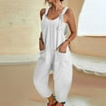 thumbnail image 2 of Nmmued Overalls for Women Loose Fit, Baggy Overalls for Women, Wide Leg Overalls for Women, Casual Jumpsuits for Women, Loose Jumpsuits for Women, White M, 2 of 5