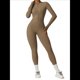 thumbnail image 1 of Mono de Entrenamiento de Larga para Mujer, con Cremallera, Pantalón y Mono Ajustado. Marrón Camello M, 1 of 10