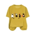 thumbnail image 4 of HCNTES Halloween Shirt for Womens Graphic Tshirt Spooky Ghost Shirts Graphic Tee Funny Cute Short Sleeve Tops(L,A477-Yellow), 4 of 4