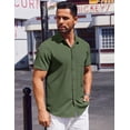 thumbnail image 4 of COOFANDY Mens Button up Short Sleeve Shirt Button Down Dress Shirts Solid Stretch Dress Shirt for Men, 4 of 6
