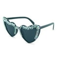 thumbnail image 2 of Joernso Women Sunglasses Rhinestone Letter Decor Heart Shape Anti-UV Block Sunlight Vacation Beach Spectacles Outdoor Eyewear, 2 of 8