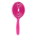 thumbnail image 3 of Cepillo desenredante de salón con cabezal redondo, cepillo alisador y peine para cabello rizado, color rojo rosa, 3 of 14