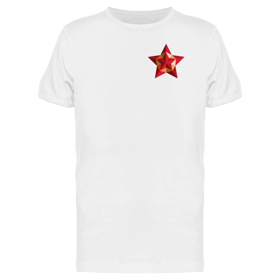 Upperside Red Yellow Star T-Shirt Men -Image by Shutterstock, Male 3X-Large