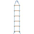 thumbnail image 1 of Vogacara Escalera de cuerda para niños para parque infantil al aire libre y casa del árbol Juguetes Escalera de cuerda de madera con hebilla, 1 of 1