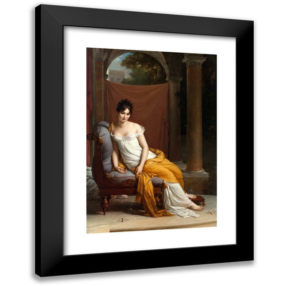 François Gérard 11x14 Black Modern Framed Museum Art Print Titled - Portrait of Juliette Recamier, Nee Bernard (1777-1849)