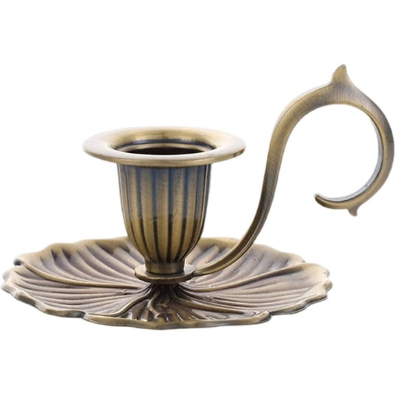 Candle Holder with Finger Ring Handheld Candle Holders Retro Candlelight Stand Taper Candlestick Holder