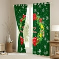 thumbnail image 3 of jejeloiu Merry Christmas Bell Red Bowtie White Snowflake Blackout Curtains, Pack of 2 (42x63 Each), Super Cozy Girls Bedroom Decor, 3 of 6