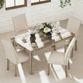 thumbnail image 5 of Morden Fort Rustic Farmhouse Dining Table, Rectangular Kitchen Table with Wood Legs, Nailhead Accents, Charming Dining Hub for Kitchen or Breakfast Nook, 5 of 6