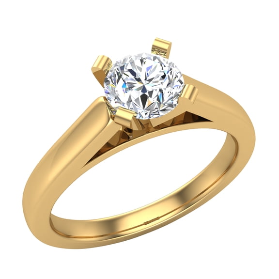 Diamond Engagement Ring for Women Round Solitaire 4-Prong 14K Gold 0.50 Carat