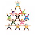 thumbnail image 1 of Juegos de apilamiento de madera, juegos de bloques de equilibrio, juguetes educativos para niños pequeños para niños de 3 4 5 6 años, bebés, adultos, 16 piezas (acróbatas apilables) Feliz Sencillez, 1 of 5