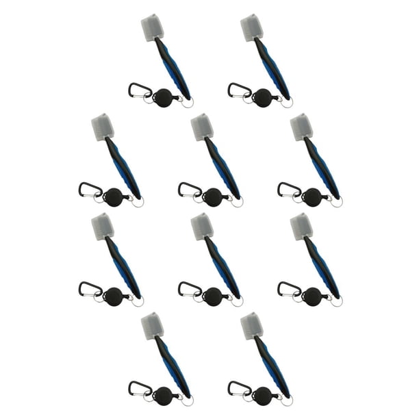 Sonducket Cepillo para palos de Golf de acero inoxidable, cepillos para zapatos telescópicos ergonómicos portátiles, accesorios para Azul con Tapa 10Conjunto