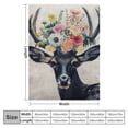 thumbnail image 4 of Orinice Deer Flowers Antlers Warm Lightweight Blanket Soft Fleece Blankets for All Seasons - Multiple Sizes Available 60x80in, 4 of 6