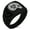 Black, variant on Stainless Steel Biohazard Skull Zombie Chevron Pattern Biker Style Polished Ring