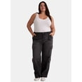 thumbnail image 2 of Madden NYC Women’s Plus Size Skater Cargo Jeans, 29" Inseam, Sizes 1X-4X, 2 of 4