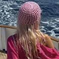 thumbnail image 3 of Women's bead Hat Handmade Crochet beaded tassel Solid Color Fashion Fascinating Hollow Beanie Hat, 3 of 9