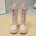 thumbnail image 6 of LYHao Fashion Autumn Children Girls Sports Shoes Flat Thick Bottom Non Slip Easy To Wear PU Upper Comfortable Boots ,Girls Boots Sizes 10.5 Pink(4-4.5 Years), 6 of 6
