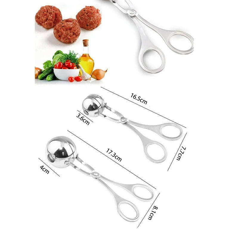 2-Pack Stainless Steel Meat Baller Cookie Dough Scoop, Meatball