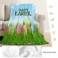 thumbnail image 5 of Blue Green Easter Blanket Soft Cozy Warm Throw Blanket for Couch, Plush Fuzzy Flannel Fleece Blankets for Sofa, Spring Colorful Eggs Grass Sky Nature Bed Blankets Lightweight Gifts for Women, 50"x60", 5 of 9