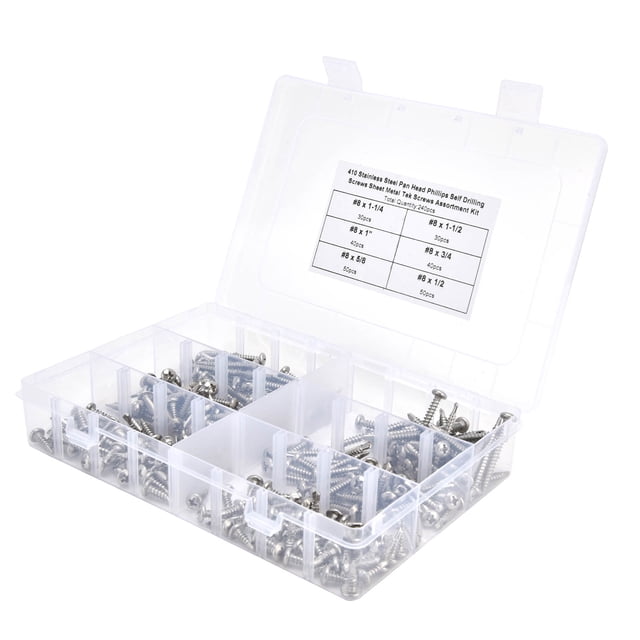 Fournitures Industrielles, 240pcs Vis Auto-Perceuse Croix Auto-Perçage Vis Fixation Matériel Fidèle à Sa Promesse
