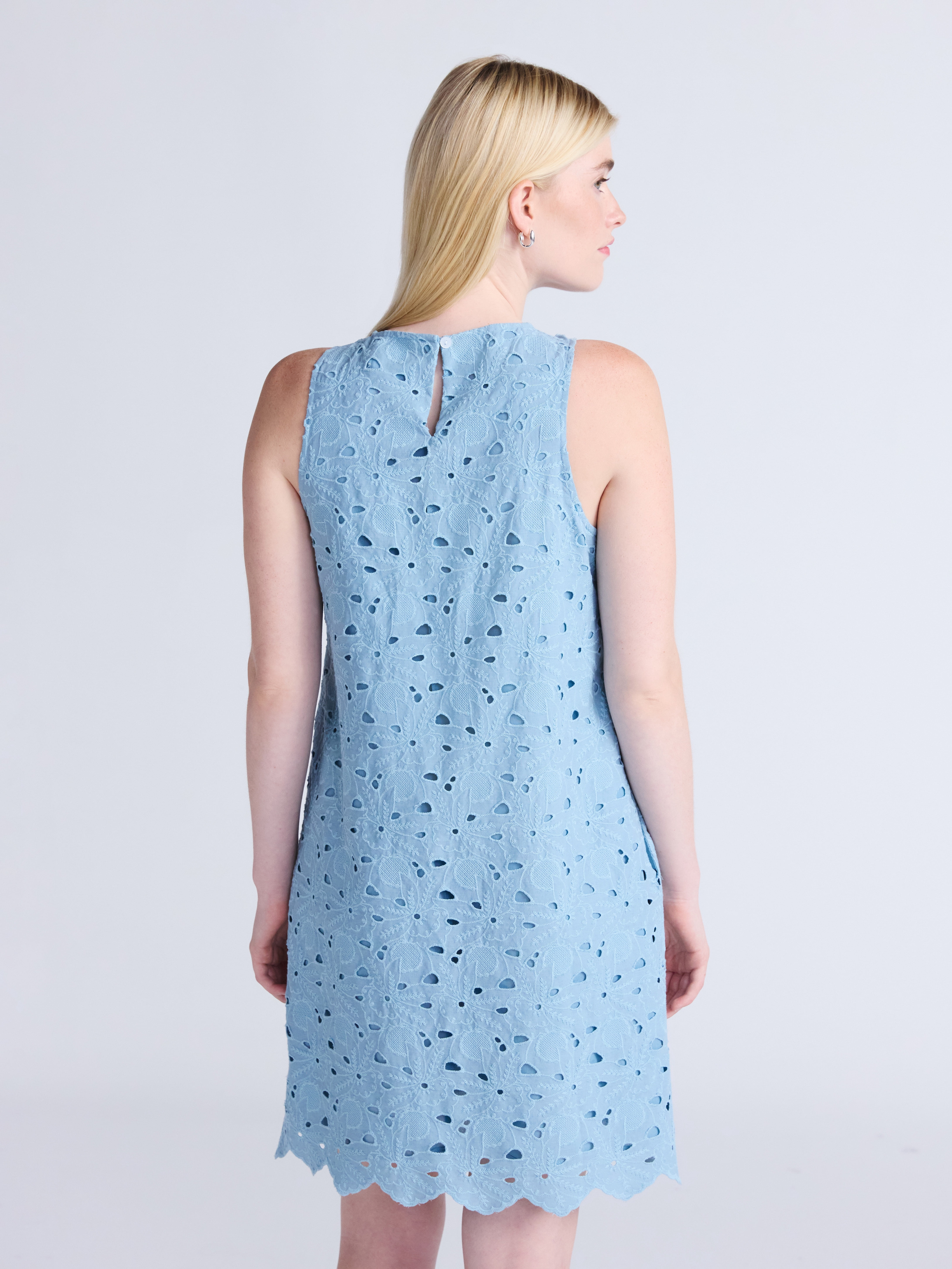 Time and Tru Women's Eyelet Embroidered Mini Dress, Sizes XS-XXXL
