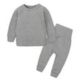 thumbnail image 1 of Gibobby Conjunto de pantalón para bebé Niños pequeños Primavera Invierno Sólido Pantalones de manga larga Sudadera con capucha Conjunto de ropa de dormir Trajes Ropa(Gris, 1-2 Años), 1 of 2