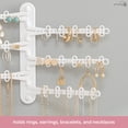 thumbnail image 3 of All Hung Up 6-Tier 6" Wall Jewelry Organizer, Command Strips included for Easy Hanging, 120 Hole Earring Organizer, Necklace Organizer, Bracelet Holder, Ring Holder, Rotating Branches, White, 3 of 6