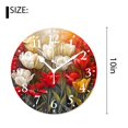 thumbnail image 2 of 10 Inch Wall Clock Battery Operated Silent Clock Decorative for Office, Kitchen, Outdoor, Living Room，Tulip Flower Watercolor Amazing, 2 of 4