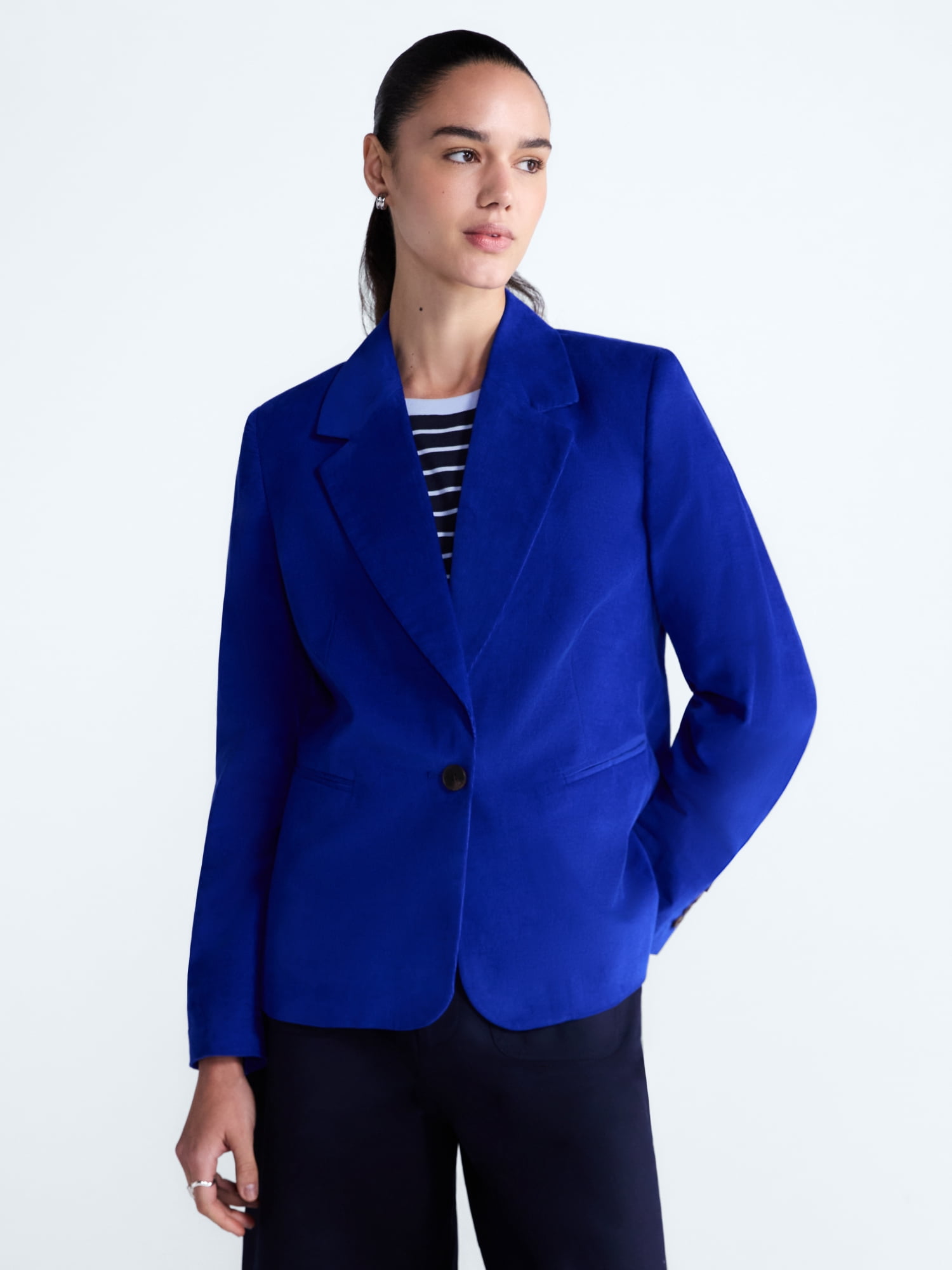 Free Assembly Women's and Women's Plus The Belmont Single Breasted Corduroy Blazer, Sizes XS-4X