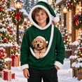 thumbnail image 6 of Pet Pouch Hoodie for Kids Girls Boys Oversized Pet Carrier Kangaroo Pocket Pullover Tops Soft Fleece Hoodie with Dog Pouch Animal Holder Warm Winter Hoodie Sweatshirts, 6 of 6