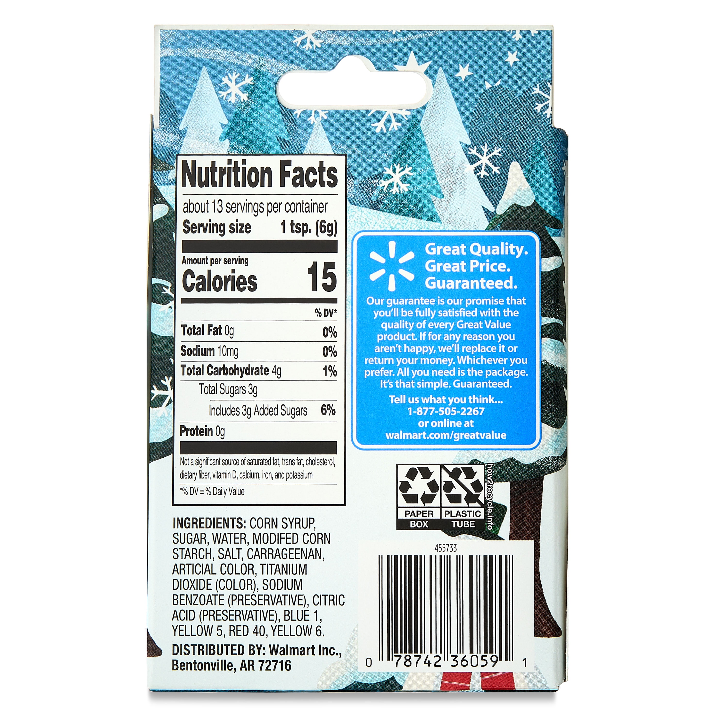 Great Value Holiday Metallic Edible Glitter Gel, 2.7 oz, 4 Count
