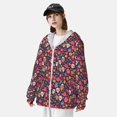 thumbnail image 2 of Kdxio Apricot color Skull flower Print Women Men Sun Protection UPF 50+ Jackets Zip Up Long Sleeve Hoodie Hiking Lightweight with Pockets, 2 of 5