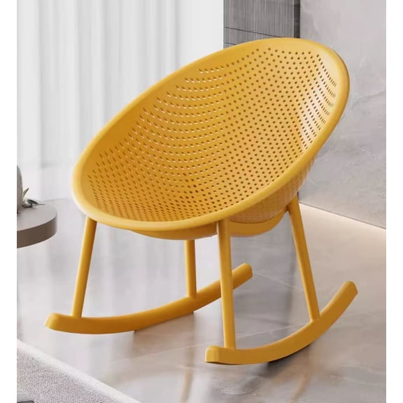 Arcnook Modern Yellow Perforated Rocking Chair for Indoor & Outdoor Use