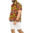 thumbnail image 4 of LA LEELA Men's Hawaiian Shirt Funny Casual Beach Shirts Short Sleeve Button Down Collar Shirts for Men L Parrot Palm, Red, 4 of 6