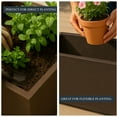 thumbnail image 2 of LeisureMod Bloom Fiberstone and MGO Clay Planter, Mid-Century Modern Rectangular Planter for Indoor and Outdoor Use (Brown, 12 Inch), 2 of 7