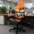 thumbnail image 5 of HELLHERO Tropical Palm Tree 4 Pack Computer Chair Cover with Armrest Covers for Gamer, Non Slip Spandex Gaming Chair Covers with Armchair Slipcovers for Bedroom, 5 of 10
