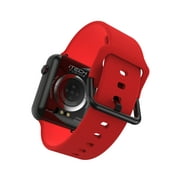 iTech Fusion 3 Unisex Adult Rectangular Smart Watch, Solid Red, Silicone Strap