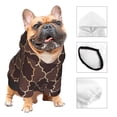 thumbnail image 4 of Bingfone Brown Gold Grid Dog Clothes Hoodie, Pet Winter Coat,Puppy Sweatshirts For Small Dogs Boy Girl,Suitable For All Breeds-Small, 4 of 9