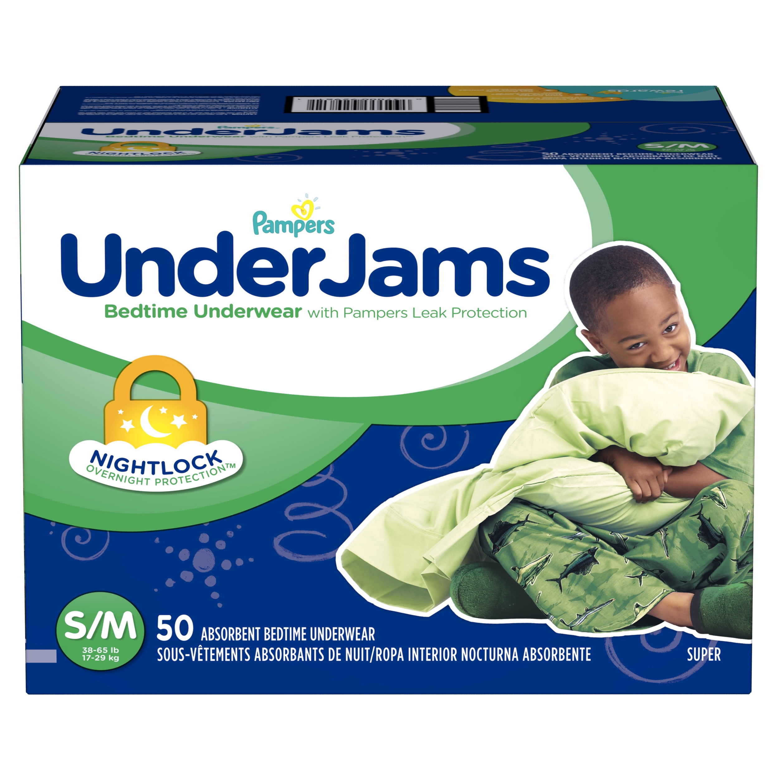 Omgekeerde Handschrift beheerder Pampers UnderJams Bedtime Underwear Boys Size S/M 50 count - Walmart.com