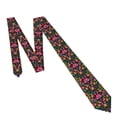 thumbnail image 4 of Naloa Colorful Floral Embroidery Mexican Print Solid Color Tie Formal Necktie for Men，Suitable for business, daily life, work, 4 of 5