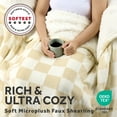 thumbnail image 6 of Sunbeam Electric Heated Throw Blanket Gray Checkerboard Microplush Faux Shearling 4 Heat Settings 60x80, 6 of 11
