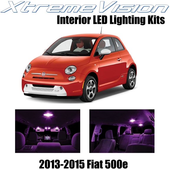 XtremeVision Interior LED for Fiat 500e Electric car 2013-2015 3 pcs Pink Interior LED Kit Installation Tool