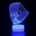 thumbnail image 3 of 4 Pcs 3D Baseball Night Light(Man Baseball Player, Baseball Cap, Baseball Glove), DDDNIGHTLIGHT Led Illusion Lamp 16 Color Change Remote Control, Bed Living Room Kids Boys Xmas, 3 of 7