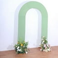 thumbnail image 2 of BalsaCircle 8 feet Sage Green Fitted Spandex Double Open Arch Backdrop Stand Cover Party Events Decorations Supplies, 2 of 8