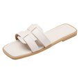 thumbnail image 3 of Zapatillas para mujeres playa casual cómoda planos deslizantes para ropa diaria (36) beige, 3 of 9