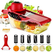 Kitchen Mandoline Slicer Vegetable Cutter Potato Grater and Food Container with5 Blades