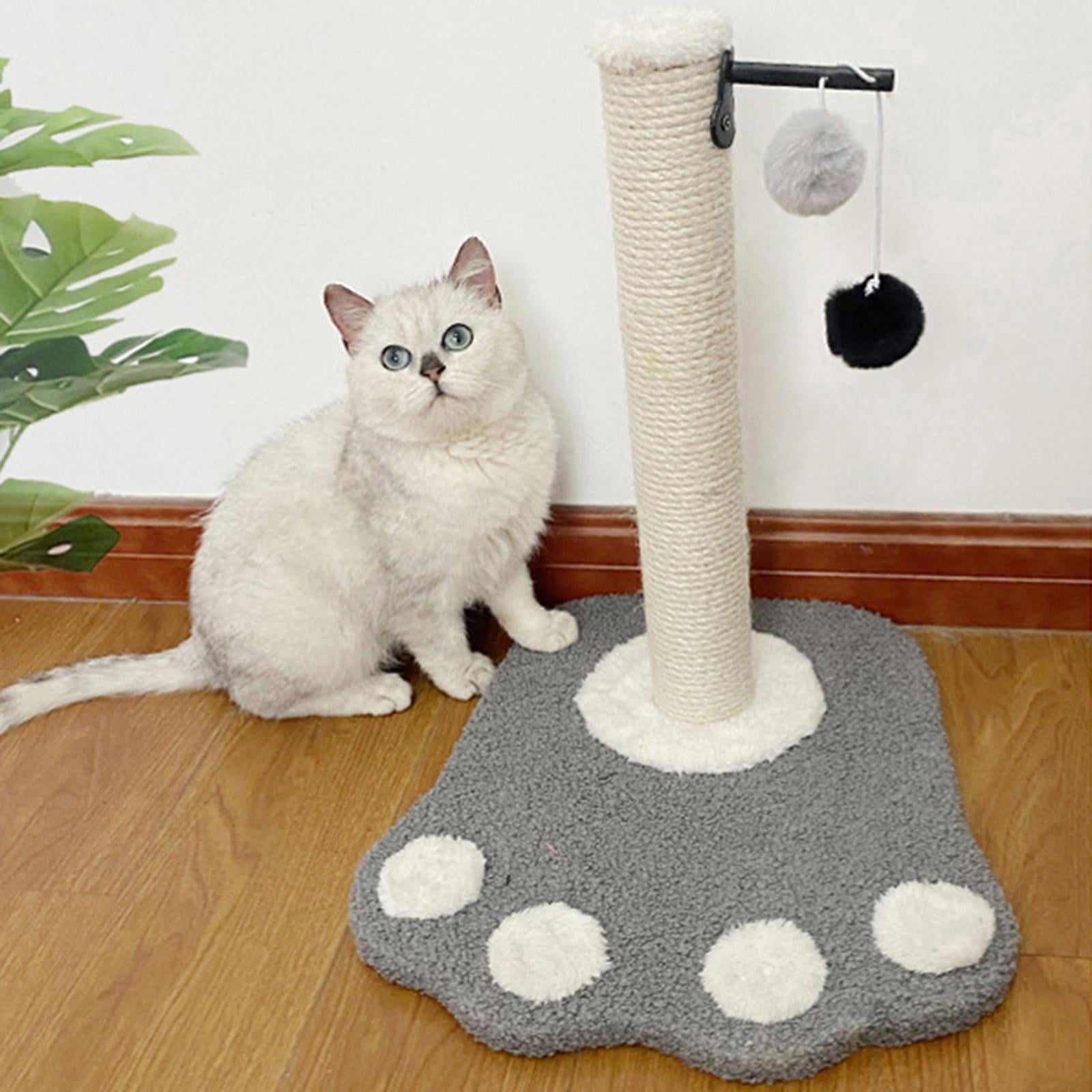 EHJRE Funny Cat post for scratching Scratcher W/ Balls ,Activity Centre Kitten Interactive Toy ,Sisal Cats Climbing for Grind Claw Training , Gray