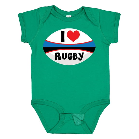 Inktastic I Love Rugby Sports Ball Boys or Girls Baby Bodysuit