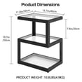 thumbnail image 6 of Permory Glass 3-Tier S-Shaped Side Table with LED Strip, Black End Table for Living Room & Bedroom, 6 of 10